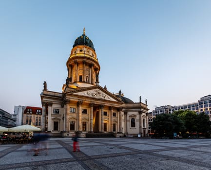 German Cathedral on Gendarmenmarkt Square in the Eveneing, Berlin, Germany