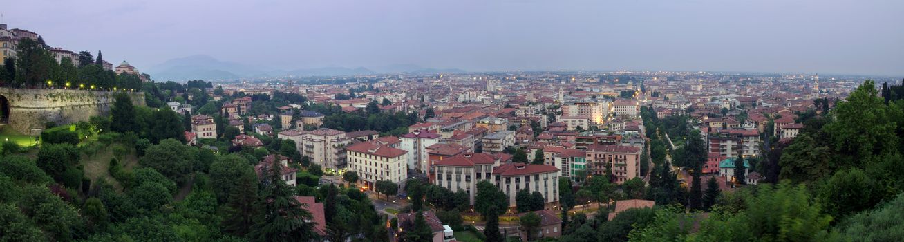 Panorama of Bergamo city, Italy