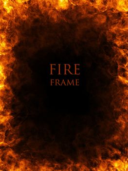 Fire frame, abstract fiery background