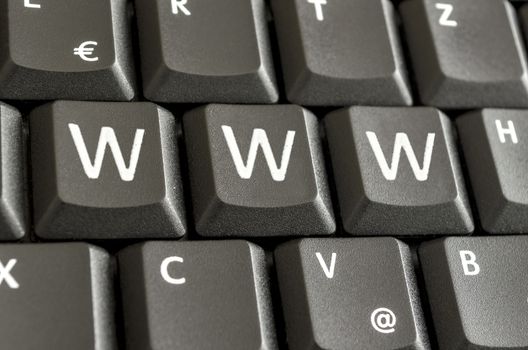 www spelled on computer keyboard.