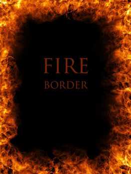 Fire border, abstract fiery background