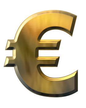 Gold euro on white background