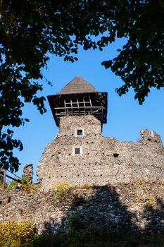 Nevitsky Castle ruins built in 13th century. Ukraine.