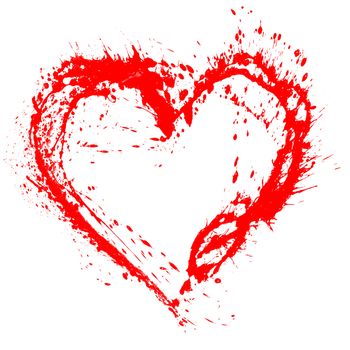 Abstract Valentine red heart on white background