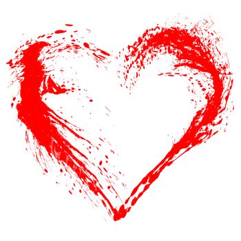 Abstract Valentine red heart on white background