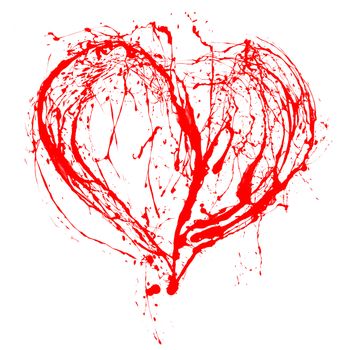 Abstract Valentine red heart on white background