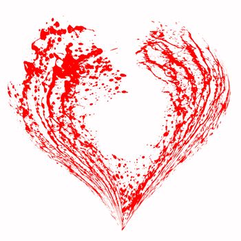 Abstract Valentine red heart on white background