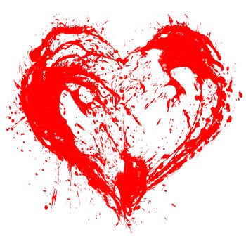 Abstract Valentine red heart on white background