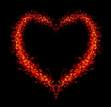 Abstract heart frame. Defocused Valentine's day background.
