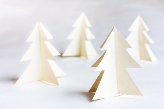 Christmas Tree Made Of Paper. Christmas Card.