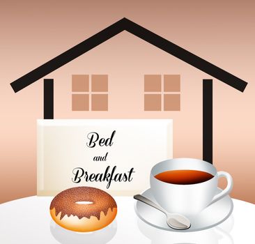 illustration of bed and breakfast