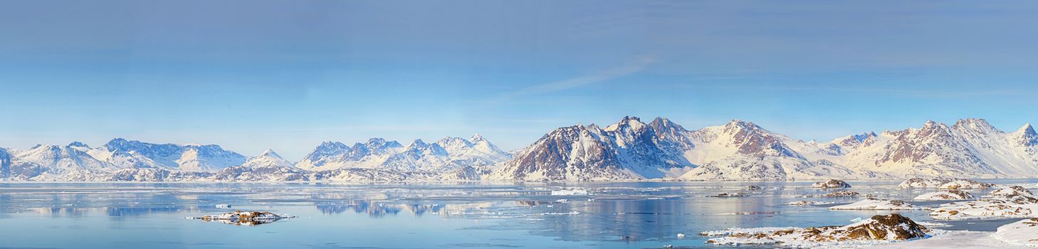 Greenland panorama shoot in spring time