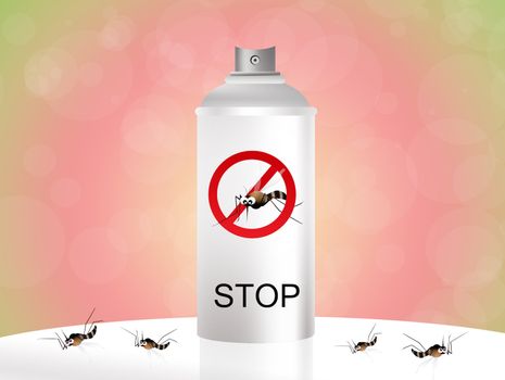 illustration of mosquito spray