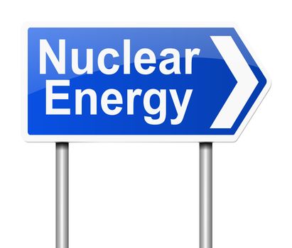 Illustration depicting a sign with a nuclear energy concept.