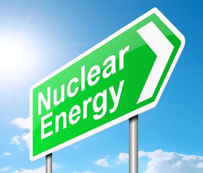 Illustration depicting a sign with a nuclear energy concept.
