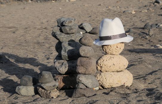 Hat over the rocks,in Tenerife, Spain