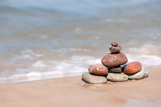 The Heap of stones against the sea
