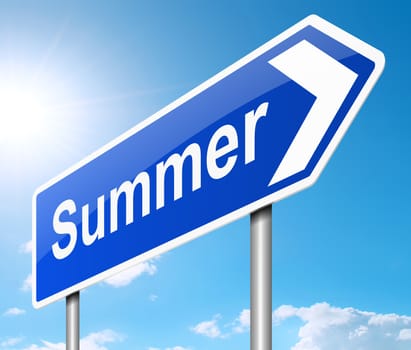 Illustration depicting a sign with a Summer concept.