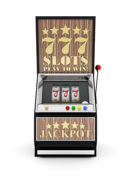 slot machine, gamble machine on a white background