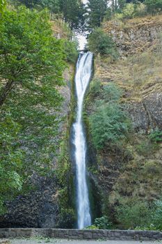 This is a tall picturesque waterfall along the Columbia Gorge on the Oregon side of the border with Washington.