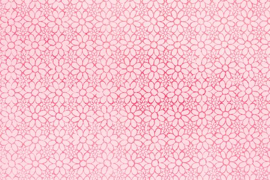 Flower Design. Pattern With Pink Background