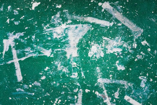 Surface Of Old Wood Paint Over With White And Green