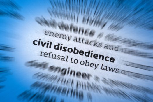Civil Disobedience is the refusal to comply with certain laws or to pay taxes and fines, as a peaceful form of political protest. Mohandas Gandhi was a figure known worldwide for advocating non-violent civil disobedience