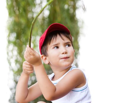 Portrait of a  3-4 years boy playing on the playground