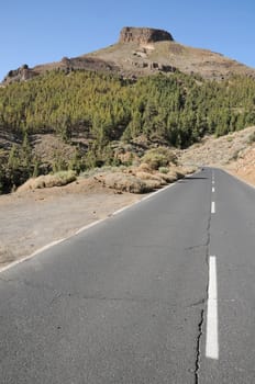 Empty Road in the Mountains, in Canary Islands, Spain