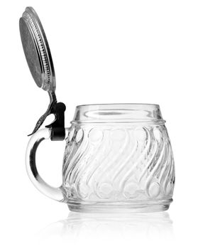 empty beer glass with a lid. With clipping path