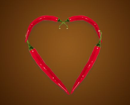 An image of heart shaped chilli pepper