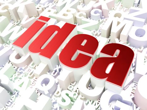 Business concept: Idea on alphabet  background, 3d render