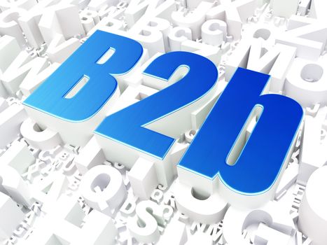 Business concept: B2b on alphabet  background, 3d render