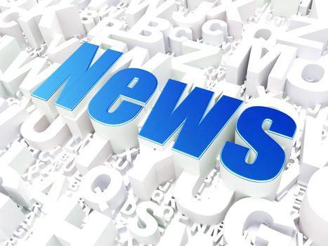 News concept: News on alphabet  background, 3d render
