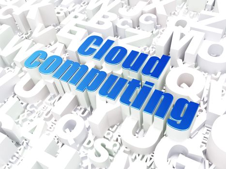 Cloud computing technology, networking concept: Cloud Computing on alphabet  background, 3d render