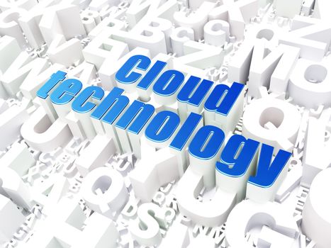 Cloud computing technology, networking concept: Cloud Technology on alphabet  background, 3d render