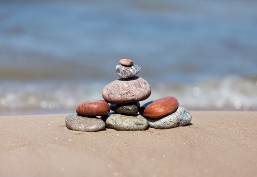 Heap of stones against the sea