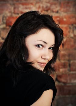 Young woman looking with interest