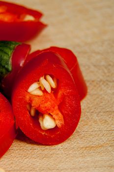 An image of sliced red chilli pepper