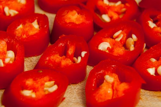 An image of sliced red chilli pepper
