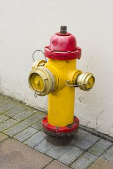 Yellow and red fire hydrant, Reykjavik