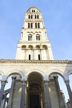 Diocletian palace ruins and cathedral bell tower, Split, Croatia.