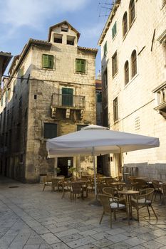 Outdoor cafe in old town, Split, Croatia