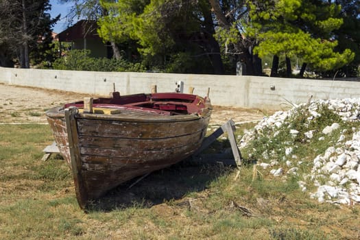 Old boat on the seashore, Seget Vranjica, Croatia