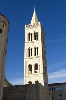 Roman ruins and St. Mary church in Zadar, Croatia