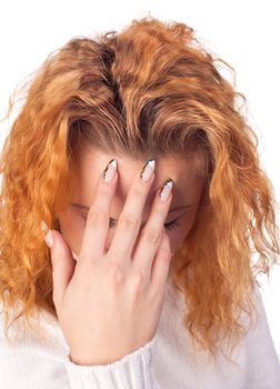 Young woman suffering from headache