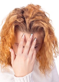 Young woman suffering from headache