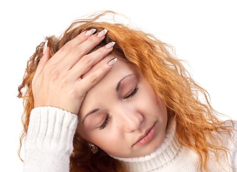 Young woman suffering from headache