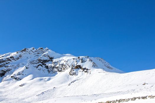 Winter landscape with top of alps, Solden, Austria