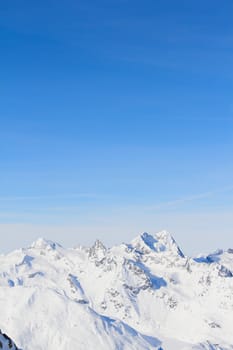 Winter landscape with top of alps, Solden, Austria